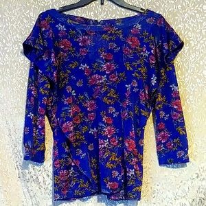 💜Free People floral blouse